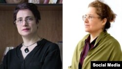 صدیقه وسمقی (راست) اسلام‌پژوه منتقد حکومت ایران، و نسرین ستوده حقوقدان و فعال حقوق بشر