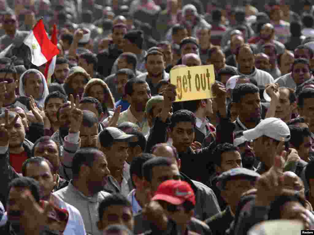 Opposition supporters rally after Friday Prayers on Tahrir Square in Cairo.