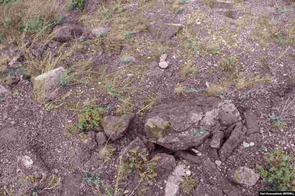 "Атылған көл" жиегінде қопарылған жер қыртысы біртіндеп үігітіліп жатыр.