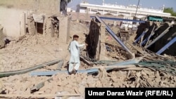Buildings damaged by shelling and airstrikes in Mir Ali, North Waziristan.