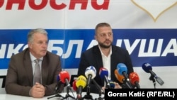 Nedeljko Glamočak i Želimir Nešković na konferenciji za medije u Banjaluci 23. 11. 2025.