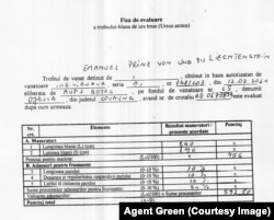 Documentul prezentat de Agent Green din care reiese că Ursul Arthur a fost împușcat la vânătoare de prințul din Liechtenstein.