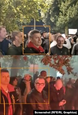 Zoran Ushqumliq and Goran Milliq në protestat në Beograd.