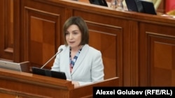 Președinta R. Moldova, Maia Sandu, susține un discurs la ședința de constituire a noului Parlament