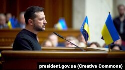Президент України Володимир Зеленський під час виступу у Верховній Раді. Київ, 19 листопада 2024 року