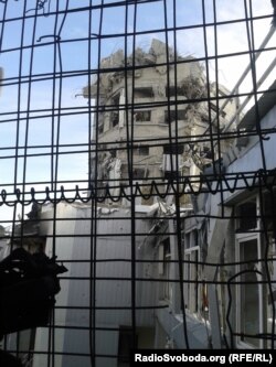 Вигляд на вежу ДАПу після її обвалу (Фото: Роман Трубін)