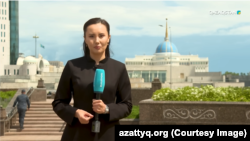 Журналист Ақерке Бектас (("Қазақстан" телеарнасынан скриншот))