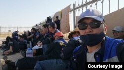 Techno trading LTD компаниясы жұмысшылары ереуілде. Жетібай кенті, Маңғыстау облысы.  2 қыркүйек, 2021 жыл