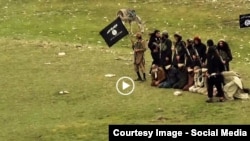 Grab from an Islamic State militants propaganda video. IS’s Khorasan Province has mostly attracted former members of the Afghan and Pakistani Taliban.