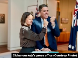 Сьвятлана Ціханоўская і Мілтан Дык