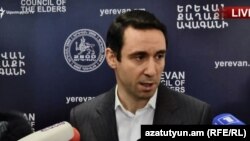 Мэр Еревана Айк Марутян на брифинге с журналистами, Ереван, 21 декабря 2018 г. 