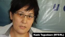 Гражданская активистка Дильнара Инсенова. Алматы, 27 августа 2014 года.