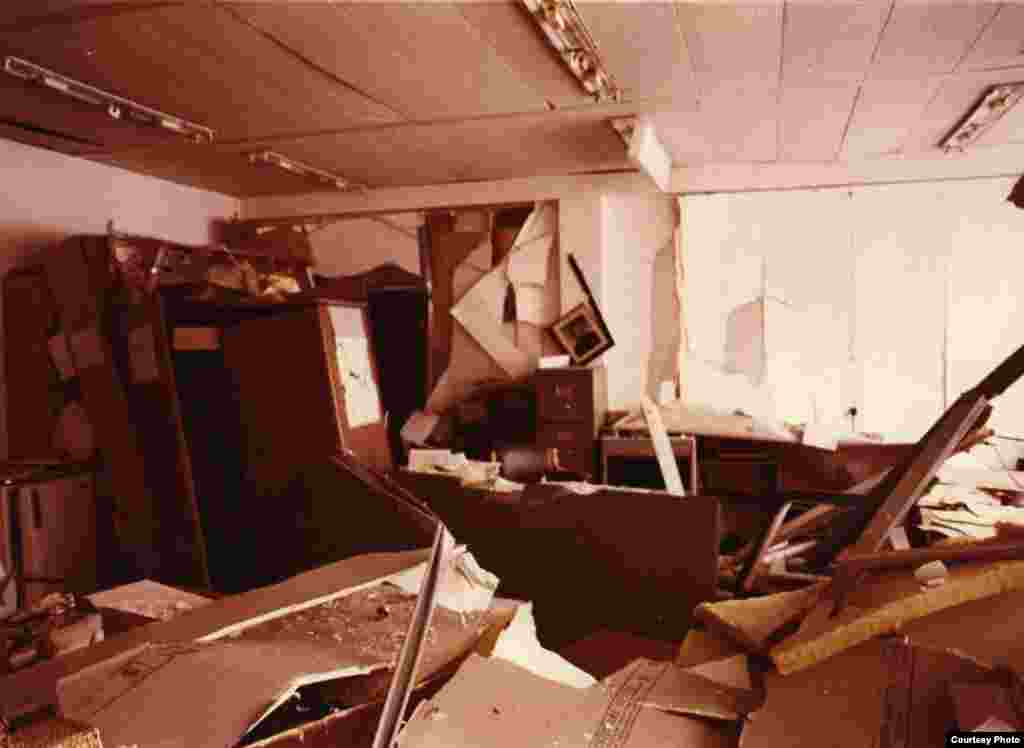 Последствия взрыва 21 февраля 1981 года.