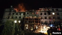 Clădire lovită de forțele rusești în Krivoi Rog, al doilea cele mai mare oraș din regiunea ucraineană Dnipropetrovsk - martie 2025.