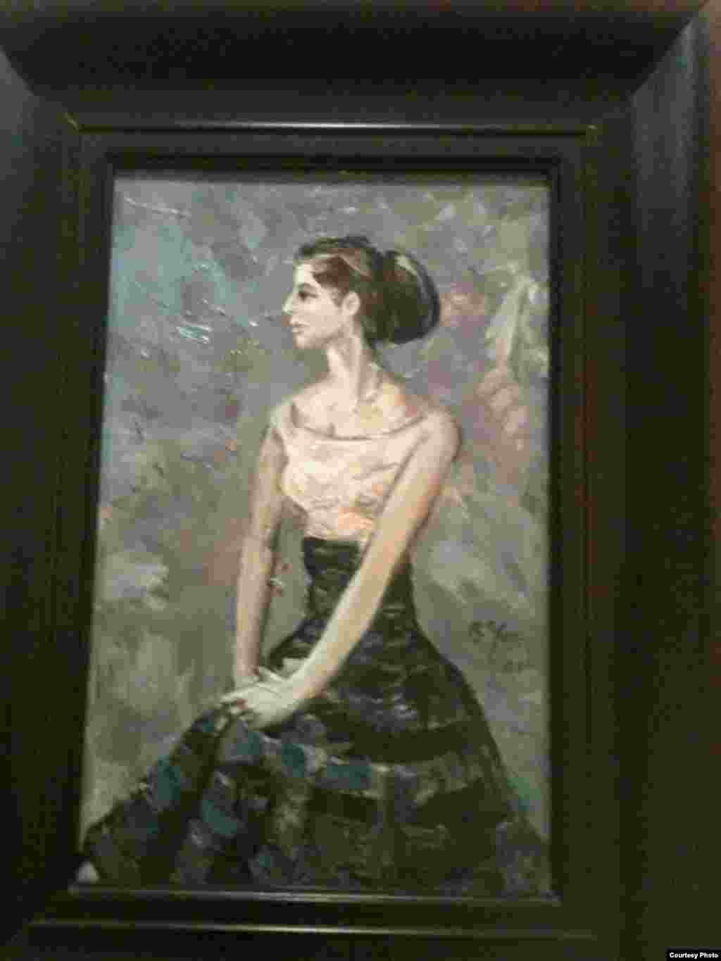 "Portrait of a Woman," a 1960 painting by Viktor Ufimtsev (1899-1964).&nbsp;