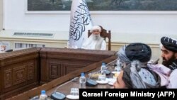 رئیس الوزرای حکومت طالبان و برخی از اعضای کابینه آن 