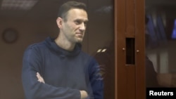 Kremlin critic Aleksei Navalny at his court hearing in Moscow on February 5. 