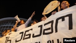 Some 2,000 people demonstrated against the government in Tbilisi on September 19.