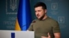 Претседателот на Украина Володимир Зеленски зборува на прес конференција во Киев, 12.03.2022