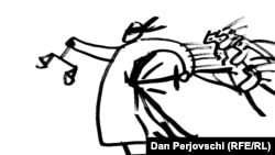 Justiția nu mai are aceeași importanță pentru candidații la alegerile prezidențiale din 2024. (Desen: Dan Perjovschi)