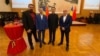 De la stânga la dreapta, Octavian Budică, Răzvan Velcherean, Han Chunlin, Ambasador Extraordinar și Plenipotențiar al Chinei în România, Horațiu Potra, în noiembrie 2024, la Ambasada Chinei din București - captură Facebook.