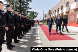 Vicepremijer Aleksa Bečić i ministar unutrašnjih poslova Danilo Šaranović, april 2025.