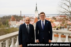 Никол Пашинян, премьер-министр Армении, и Кристен Михал, премьер-министр Эстонии. Таллин, 28 апреля 2025 года