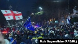 პროევროპული აქცია რუსთაველის გამზირზე. 10 თებერვალი, 2025 წელი