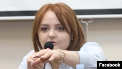 Armenia - Activist Lidya Mantashian at a news conference in Yerevan, December 27, 2024.