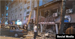 The aftermath of a blast in Iran's Gilan Province.