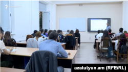 Armenia - Students attend a class at Yerevan State University, October 30, 2024.