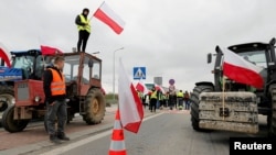 Польські фермери блокують рух на кордоні. Медика, Польща. Березень 2024 року
