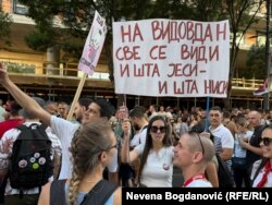 Protesta e organizuar nga studentët në Beograd, më 28 qershor 2025.