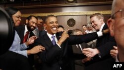 АҚШ президенті Барак Обама Конгреске жолдау арнау үшін келіп тұр. Вашингтон, 8 қыркүйек 2011 жыл