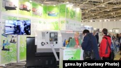 Стэнд Гомельскага заводу станкоў і вузлоў на выставе мэталаапрацоўкі ў Маскве ў траўні 2022 году. Афіцыйнае фота