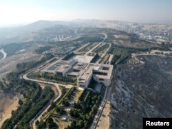 نمایی هوایی از کاخ ریاست‌جمهوری دمشق، ۱۴ دسامبر ۲۰۲۴