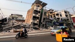 Imagine din Mandalay, în apropierea epicentrului cutremurului, după producerea acestuia. 