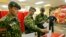 Belarus -- Special anti-terrorist troops commandos leave a polling booth during pre-term election in the army in Minsk, 23Sep2008