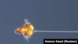 În imagine, sistemul Iron Dome interceptează o rachetă lansată din Fâșia Gaza spre Israel, în mai 2021.