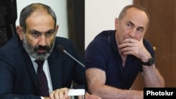 Groups led by former Prime Minister Nikol Pashinian (left) and former President Robert Kocharian will go head-to-head on June 20.