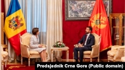 Predsjednici Moldavije i Crne Gore Maja Sandu i Jakov Milatović na Cetinju, maj 2025.