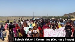 د بلوڅانو د یووالي (یکجهتي) کمېټۍ د بلوڅو فعالانو د خوشې کولو لپاره په کېچ احتجاج کوي ـ د مارچ۳۱مې انځور