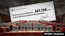 Илустрација на чек за плата на пратеник во Собранието на Република Северна Македонија. 