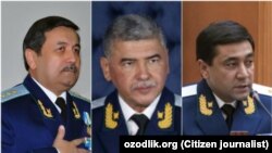 Өзбекстандын азыр камакта отурган башкы прокурорлору. Сүрөттө (солдон оңго): Рашид Кадыров, Ихтиёр Абдуллаев жана Отабек Муродов.