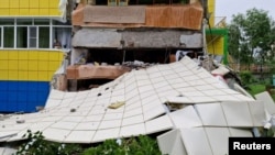 Детский сад, поврежденный землетрясением, в Петропавловске-Камчатском, Камчатский край, Россия, 30 июля 2025 года