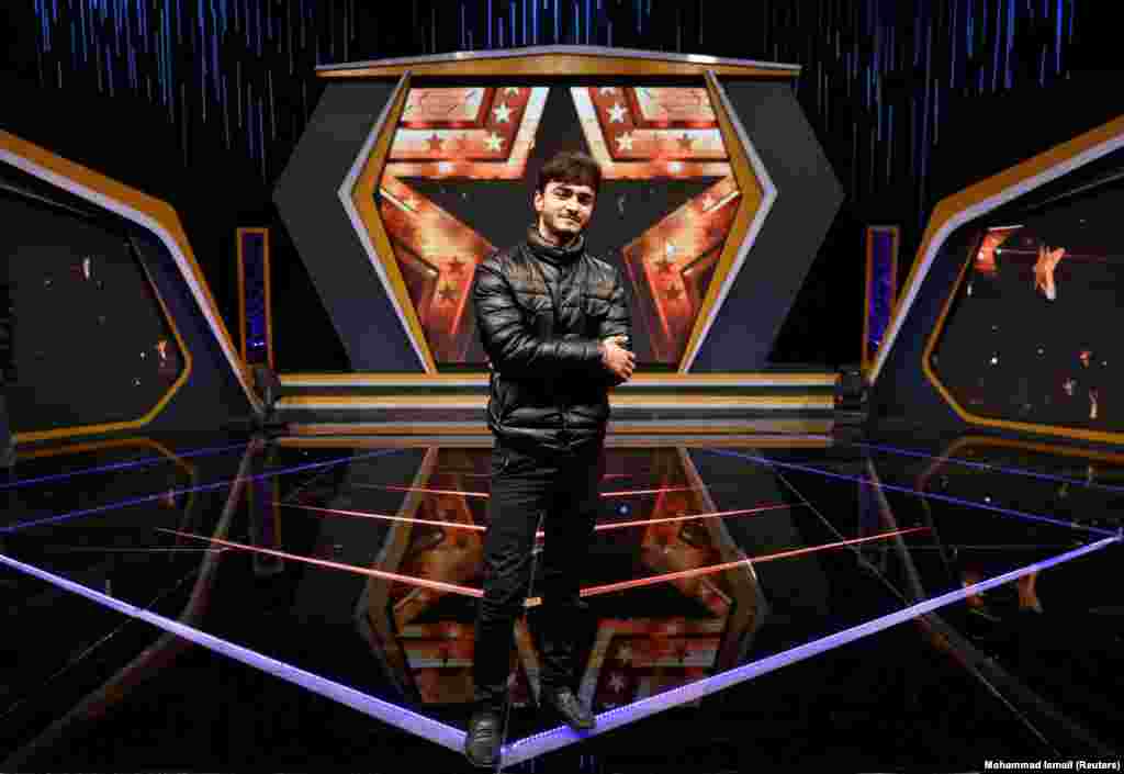 Singer Wasim Anwari, 19, at the Afghan Star talent show at Tolo television studio in Kabul. "Without peace there is no hope for a better future."