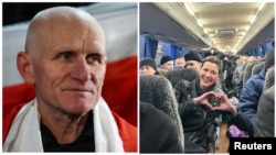 Those freed include 2020 protest leader Maryya Kalesnikava (right) and Nobel laureate Ales Byalyatski (left) as well as citizens of several other countries. (collage) 
