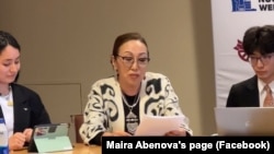 Майра Абенова выступает в штаб-квартире ООН в Нью-Йорке