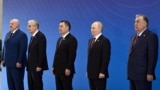 Кыргызстан. Бишкек. Саммит ОДКБ. Садыр Жапаров, Александр Лукашенко, Касым-Жомарт Токаев, Владимир Путин жана Эмомали Рахмон. 