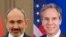 Премьер-министр Армении Никол Пашинян (слева) и госсекретарь США Энтони Блинкен 